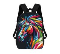 sinyumoney Horse Wpap Pop Art School Backpack Rucksack Casual Daypacks School Work Travel Bag for Camping Outdoor Adventures And Daily Travel 17inch