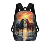 sinyumoney Horses at Sunset School Backpack Computer Rucksack for School/Work/Travel for School/Work/Travel 17inch