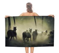 sinyumoney Horses on Grass Wild Towel 1pc Highly Absorbent Quick Beach Towel for Swimming Pool Camping Beach 130cm*80cm