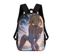 sinyumoney Hot Cat Girl 17 Inch Backpacks Kids Schoolbag,3D Printed Elementary And Middle School Students Backpacks for Boys Girls