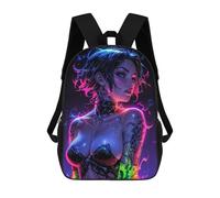 sinyumoney Hot Goth Manga Girl 3D Printed Children's School Backpack for Kids Travel Rucksacks Book Bags Kids School Bag 17inch