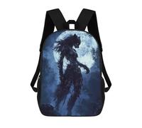 sinyumoney Howl of The Moonlit Huntress Children's Backpacks School Backpack 3D Printed for Kids Travel Rucksacks Book Bags Kids 17inch School Bag