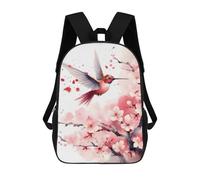 sinyumoney Humming Bird Watercolor Backpack School Bag Rucksack Casual Daypacks School Work Travel Bag for Men, Women & Teenage Boys 17inch