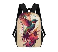 sinyumoney Hummingbird Birds Backpack 3D Printed Children's School Backpack for Kids High Capacity Travel Rucksacks Book Bags Kids School Bag Back Pack 17inch