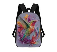 sinyumoney Hummingbird Colorful Art Print School Backpack Water Resistant Travel Backpack Computer Bag for Men, Women & Teenage Boys 17inch