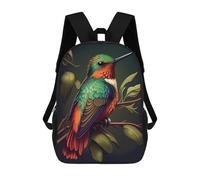sinyumoney Hummingbird Cute Kids' Backpack 3D Printing School Bag Boys Cool Daypacks Casual Knapsack Fun Back Bag for Kids And Teenager 17inch
