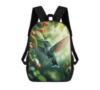 sinyumoney Hummingbird Feeding On Flower Children's 17 Inch School Backpack 3D Printed Cool Knapsack for Kids Travel Rucksacks Book Bags Kids School Bag