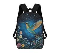 sinyumoney Hummingbird Garden Night Sky Backpack School Daypacks Business Backpack Water Resistant Bookbag for Boys/Girls/Teenagers 17inch