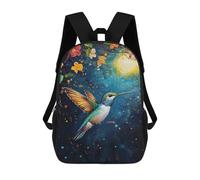 sinyumoney Hummingbird Garden Painting Backpack School Bag Business Durable Laptop Bag for Campus Outdoor Travel Sports 17inch
