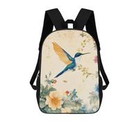 sinyumoney Hummingbird in Bloom Watercolor School Backpack Daypacks Business Backpack Water Resistant Bookbag for Men/Women 17inch