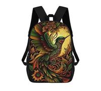 sinyumoney Hummingbird in Flames School Bag 3D Printed Backpacks Fashion Kids School Backpack Boys Rucksacks for Boys Middle School Students 17inch