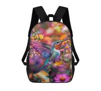 sinyumoney Hummingbird in Garden School Bags School Secondary High School College Backpack Travel for Boys/Girls/Teenagers 17inch