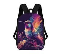 sinyumoney Hummingbird in Neon Colors Backpack School Bag Lightweight Schoolbag Dayback Bookbag College for Girl, Teen Girls 17inch