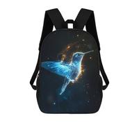 sinyumoney Hummingbird in Stardust Kids Backpack, Kids School Bag 3D Printed School Backpacks for Boys And Teenager School Students 17inch
