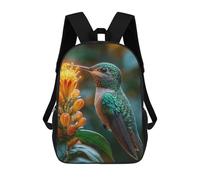 sinyumoney Hummingbird on Flower Children's Backpacks 17inch School Backpack 3D Printed Bag Bookbag for Kids Travel Rucksacks Boy Girl Book Bags Kids School Bag