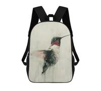 sinyumoney Hummingbird Painting Art School Backpack Water Resistant Travel Backpack Computer Bag for Girls Boys Teenage 17inch