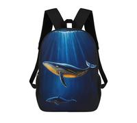 sinyumoney Humpback Whale And Calf Painting Backpacks 3D Printed Kids School Backpack Outdoor Casual Daypack Fashion Casual Children Backpacks Cute Travel Bags 17inch