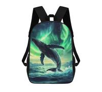 sinyumoney Humpback Whale Northern Kids Backpack, Kids School Bag 3D Printed School Backpacks for Boys And Teenager School Students 17inch
