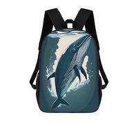 sinyumoney Humpback Whale School Bag Backpack Teen Schoolbag 3D Printing Adjustable Schoolbag Fashion Pocket Bag for Kids Boys Girls Students And Teenagers Fans 17inch