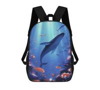 sinyumoney Humpback Whale Underwater 3D Printed School Backpack Casual Children's Backpacks 3D Printed School Bag for Boys Elementary And Middle 17inch