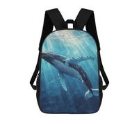 sinyumoney Humpback Whale Underwater Backpacks Kids Student Schoolbag 3D Printed Backpacks Elementary And Middle School Students Backpacks for Boys Girls 17inch