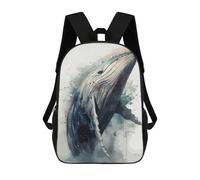 sinyumoney Humpback Whale Watercolor Backpack 3D Printed Kids School Backpack High Capacity Travel Backpacks Book Bags Kids Backpack 17inch