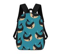sinyumoney Humpback Whales Backpack School Bag Lightweight Airport College Students Back Pack for Men/Women 17inch