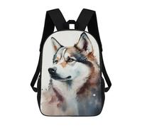 sinyumoney Husky Animal Watercolor School Backpack Large Water Resistant Laptop Backpack for Teenage Girls Boys Women Men 17inch