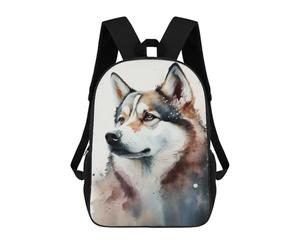 sinyumoney Husky Animal Watercolor School Backpack Large Water Resistant Laptop Backpack for Teenage Girls Boys Women Men 17inch