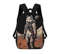 sinyumoney Husky Astronaut On Mars School Bags Lightweight Airport College Students Back Pack for School/Work/Travel 17inch