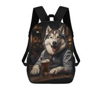 sinyumoney Husky Dog in The Pub Backpack School Bag Travel College Rucksack Backpacks for Camping Outdoor Adventures And Daily Travel 17inch