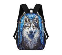 sinyumoney Husky Dog Stained Glass Rucksack Large Lightweight Casual Backpack for Campus Outdoor Travel Sports 17inch