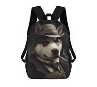sinyumoney Husky Dog The Gangster Backpack School Lightweight Schoolbag Dayback Bookbag College for Girl, Teen Girls 17inch