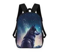 sinyumoney Husky Galaxy Backpacks Kids School Backpack Fashion School Bag 3D Printed School Bag for Boys Elementary And Middle School Students 17inch
