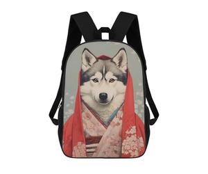 sinyumoney Husky Geisha School Backpack Large School Backpack for Boys for Campus Outdoor Travel Sports 17inch
