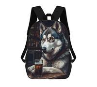 sinyumoney Husky in Pub with Beer Rucksack Business Laptop Rucksack Bag Unisex Casual Daypack for Men/Women 17inch