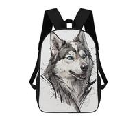 sinyumoney Husky Portrait with Abstract Background School Backpack Lightweight Airport College Students Back Pack- Perfect for Travel, Work And Daily Use 17inch