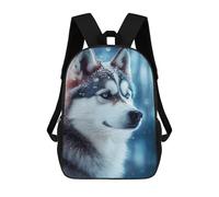 sinyumoney Husky Snowing Backpacks Children's Backpacks School Bag 3D Printed Children's School Backpack Fashion Travel Backpacks for Kids Elementary Middle School 17inch