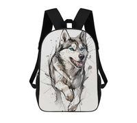 sinyumoney Husky with Blue Eyes School Backpack Daypacks Business Backpack Water Resistant Bookbag for Men/Women 17inch