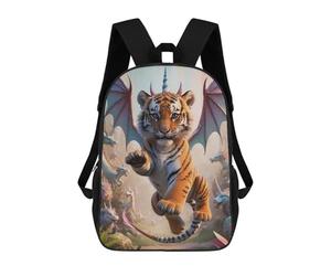 sinyumoney Hybrid Tiger Cub Dragon With Wings School Backpack Fashion Stationery Backpack Waterproof Casual Daypacks for Teenage Girls Boys Women Men 17inch