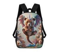 sinyumoney Hybrid Unicorn Bear Cub with Dragon Wings Backpack School Bag Backpack For Girls Boys Backpacks Large Capacity Kids Backpack Lightweight School Bags For Kids Students 17inch
