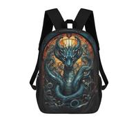 sinyumoney Hydra Head Myth Animal Kids' Backpack 3D Printing School Bag Boys Cool Daypacks Casual Knapsack Fun Back Bag for Kids And Teenager 17inch