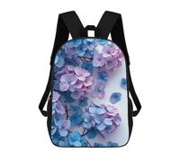 sinyumoney Hydrangea Flowers Kids Backpack,School Backpack Kids School Bag 3D Printed Cartoon Large Capacity Backpack for Kids Boys And Girls 17inch