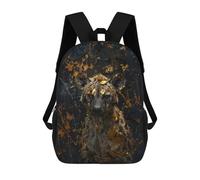 sinyumoney Hyena Dripping Gold 3D Printed 17 Inch School Backpack Children's Backpacks 3D Printed Cool Knapsack for Boys Elementary And Middle