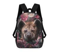 sinyumoney Hyena in A Floral Fantasy Kids Backpack, Backpack School Bag, Backpacks Kids School 3D Printed School Bags for Elementary And Middle School Students Teens Birthday Gift 17inch