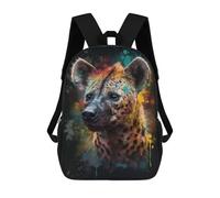 sinyumoney Hyena Painting Backpack 3D Printed Children's School Backpack for Kids High Capacity Travel Rucksacks Book Bags Kids School Bag Back Pack 17inch