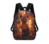 sinyumoney Hyena Portrait in Forest Backpack School Lightweight Schoolbag Dayback Bookbag College for Girl, Teen Girls 17inch