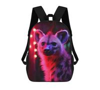 sinyumoney Hyena Portrait with Red And Blue Lighting School Bags Water Resistant Travel Backpack Computer Bag for Teenage Girls Boys Women Men 17inch
