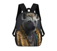 sinyumoney Hyena Wild Animals Backpack Kids School Backpack School Bag 3D Printed Fashion School Bag for Boys Elementary And Middle School Student 17inch