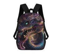 sinyumoney Hypnotic Space Dragon Backpack Kids School Backpack School Bag 3D Printed Fashion School Bag for Boys Elementary And Middle School Student 17inch